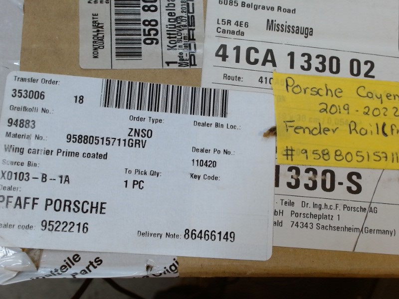 Right Front Fender Rail